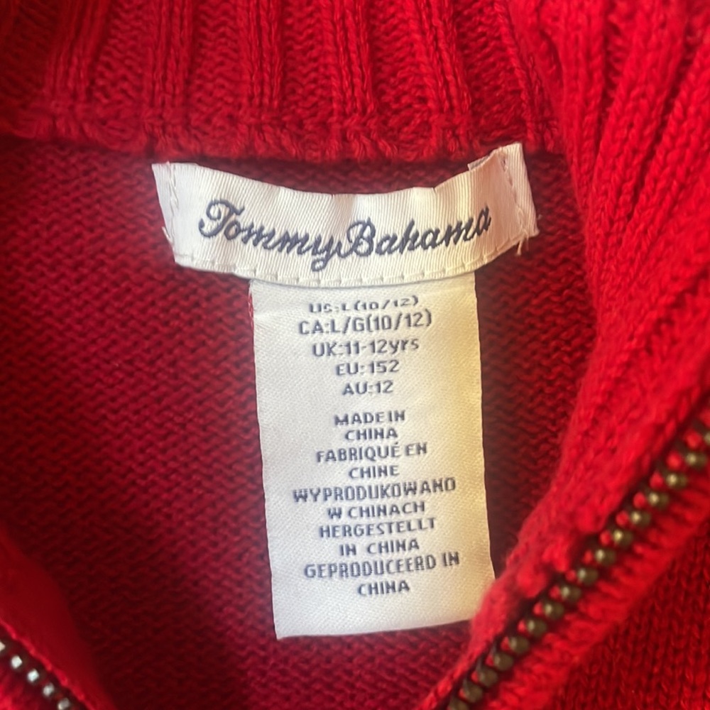 Tommy Bahama Kids Red Sweater - Picture 2 of 2